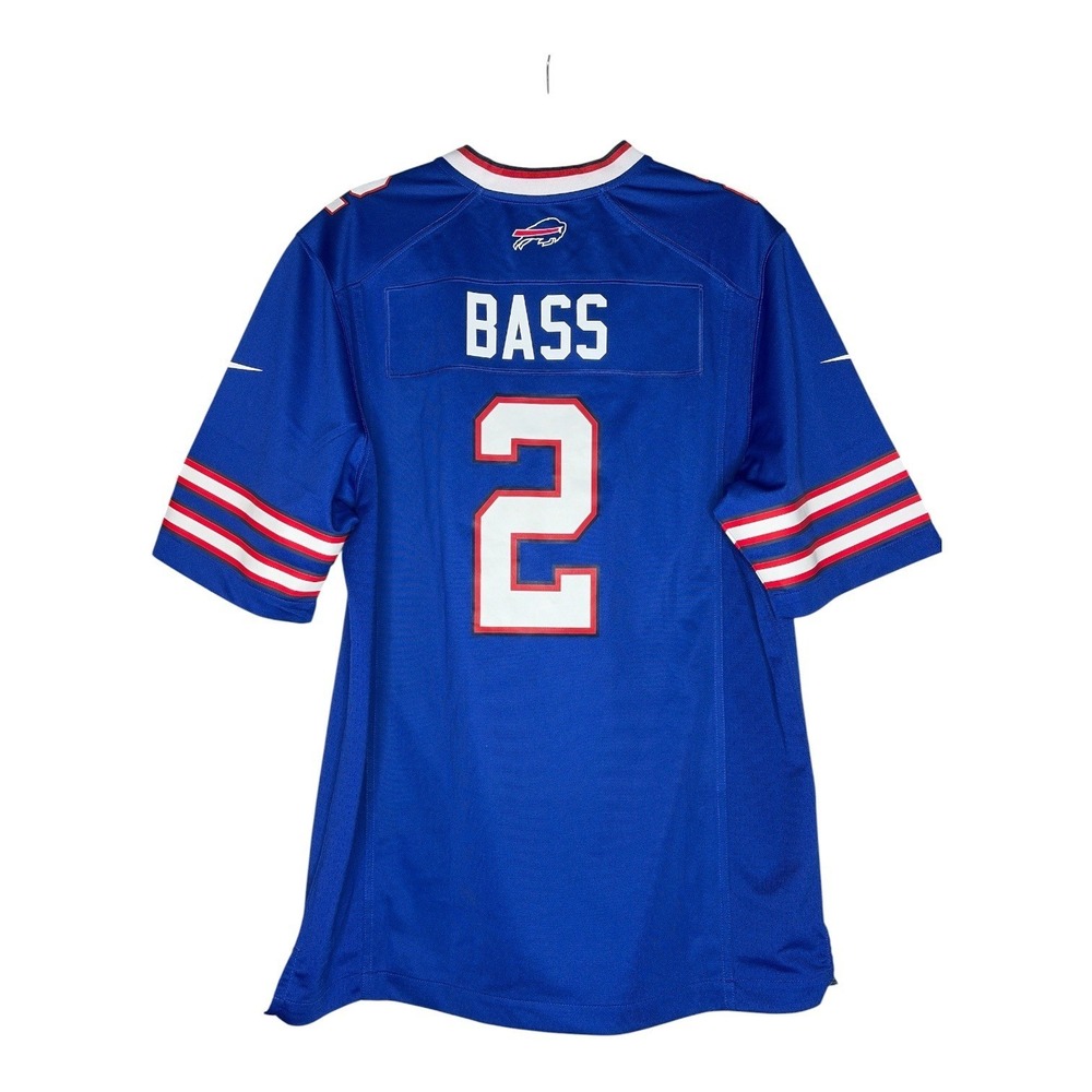 Nike Buffalo Bills Tyler Bass 2 NFL Jersey Blue Mens Medium On Field Fan Gear